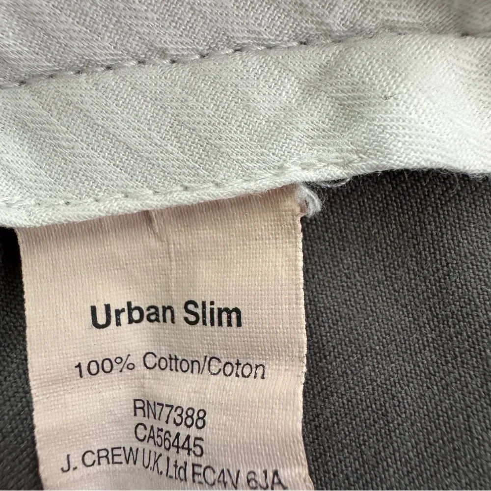 J.Crew Men’s Essential‎ Urban Slim Chino Pants W35 L32 Gray 100% Cotton